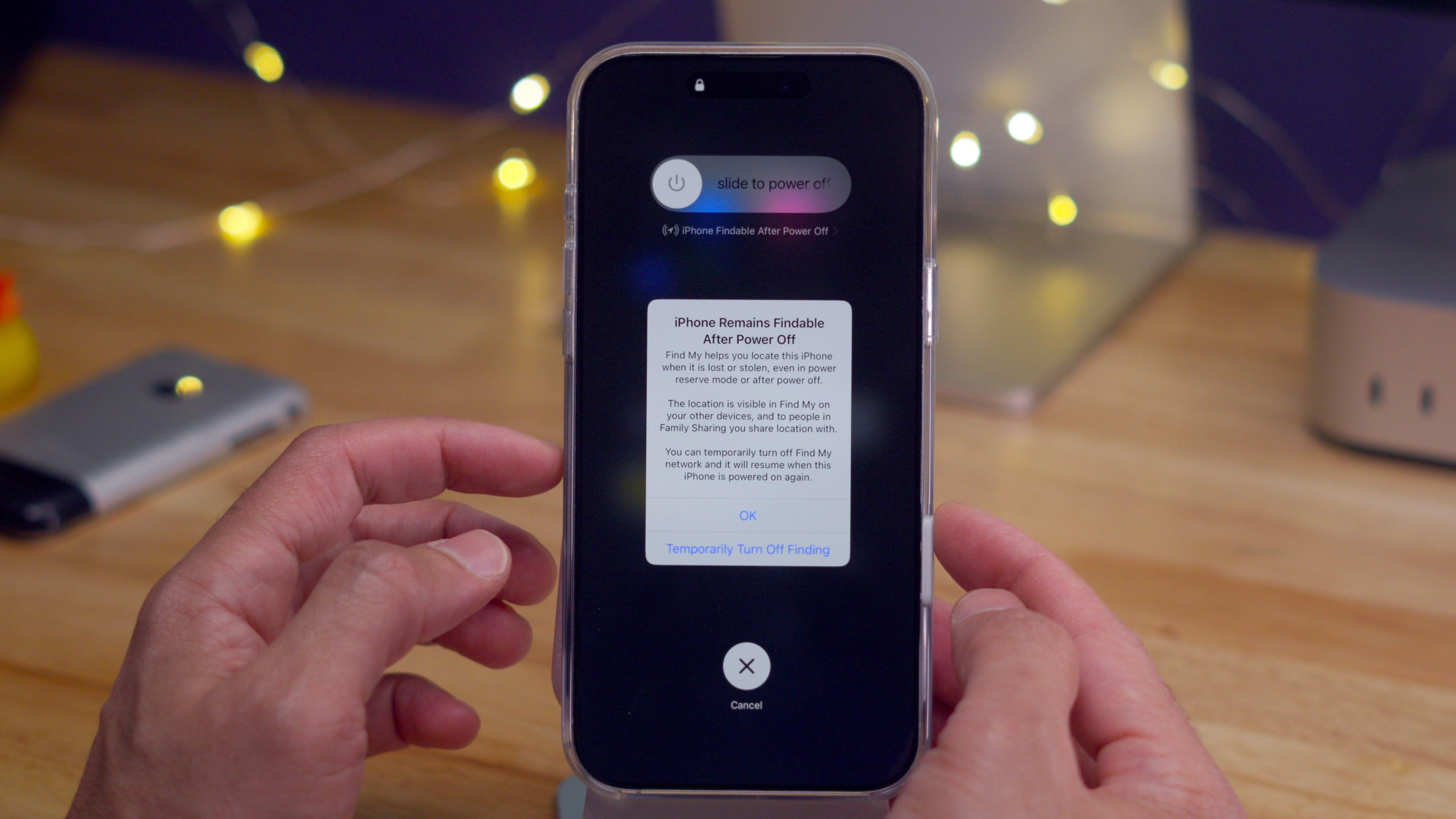 iPhone Remains Findable After Power Off notification