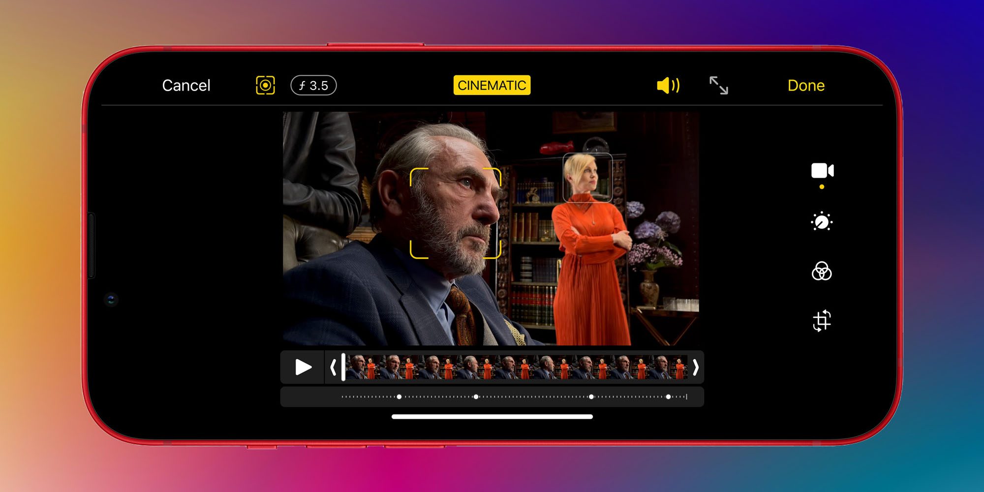 Apple seems to have abandoned Cinematic mode, and that’s a mistake | Photo shows the feature in use on an iPhone against a colourful background